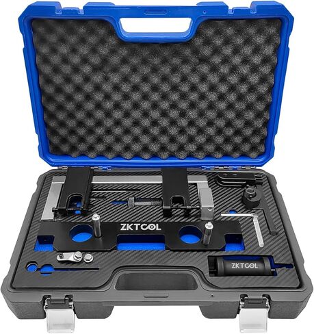 ZKTOOL 16 قطعة محرك عمود الحدبات توقيت قفل مجموعة أدوات مناسبة لمحرك BMW N20 N26، مع حامل دولاب الموازنة و7676 طقم إصلاح ختم الزيت أداة إزالة حاقن الوقود، مجموعة أدوات توقيت قفل محاذاة المحرك in Kuwait