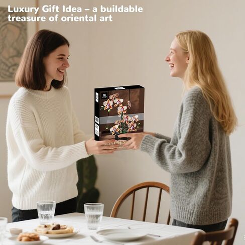 Orchid Building Sets Artificial Flowers Plant Gifts Her Adults Girls Botanical Collection for Home Kitchen Desk Decor in Saudi Arabia