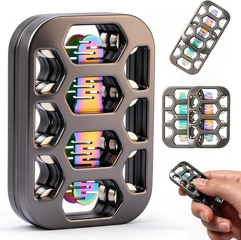 Fidget Toys Adults Openwork Design Metal Fidget Slider EDC Fidget Toys Adults Decompression Desk Toys to Relief Anxiety and Stress for ADD, ADHD & Autism (Silver) in Saudi Arabia