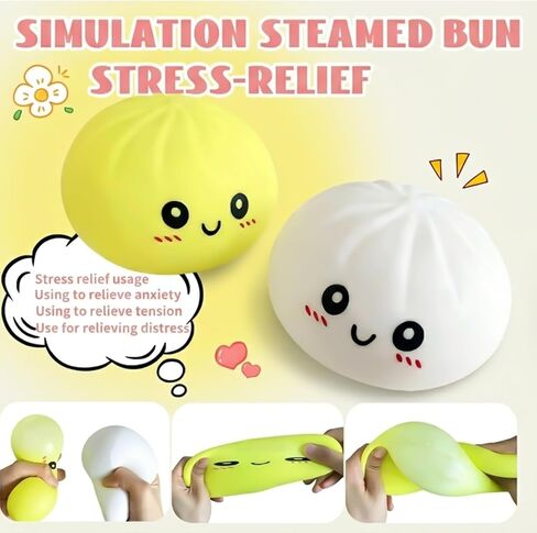Dumpling Squeeze – Soft TPR Squeeze, Slow Rising Stress Relieving Fidget Gift, Bao Bun Desk Decoration, Handheld Relaxation for Office Home（Green） in Saudi Arabia