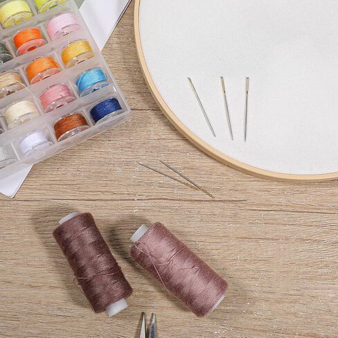 30 Pcs Cross Stitch Needles Size 22 Embroidery Needles Stainless Steel Hand Sewing Needle Large Eye Counted Cross Stitch Golden Color with Box for Sewing in Kuwait