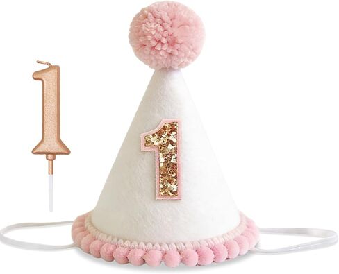 Yalucky 1/2 Birthday Girl Hat First 1st Half Birthday Outfit Decorations Girl Boy Baby Party Hats One Year Old Cake Toppers in Saudi Arabia