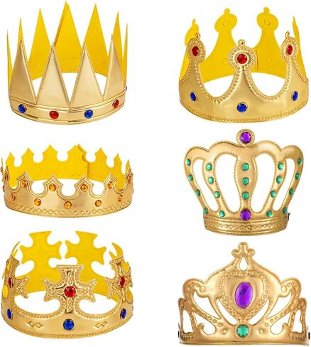 Birthday King Crowns, Prince Golden King Crown Adjustable Costume Crowns in Kuwait