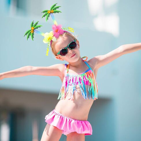 JOVITEC 4 Pcs Hawaiian Party Headband Felt Luau Head Boppers Palm Tree Flamingo Pineapple Hats for Tropical Themed Celebrations Summer Favors Supplies in Kuwait