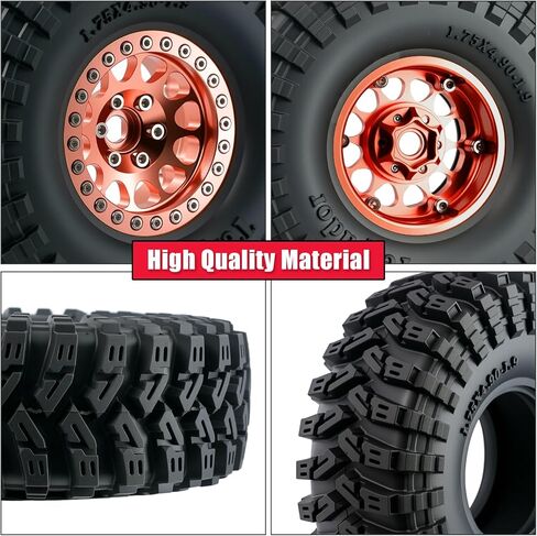 4 قطع 1.9 بوصة Beadlock إطارات من الألومنيوم والأسود مجموعة عجلات لـ 1/10 TRX4 SCX10 D90 RC ترقية عجلة الزاحف (الحافة: النحاس) in Kuwait