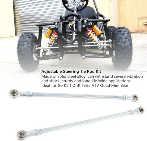 طقم قضيب ربط توجيه قابل للتعديل مع نهاية سبائك فولاذية عالية الصلابة لسباقات Go Kart Fun Cart ATV Quad in Kuwait