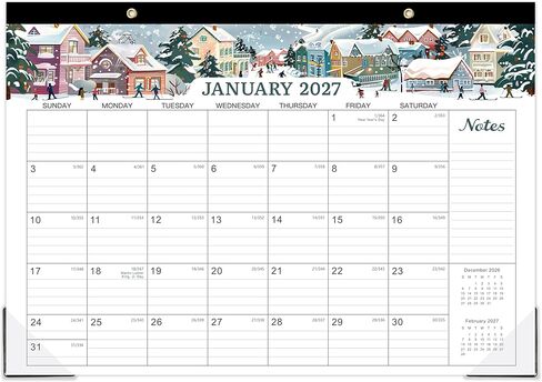تقويم المكتب 2026-2027 - التقويم 2026-2027 من يوليو 2026 إلى ديسمبر 2027، 12 بوصة × 17 بوصة، 18 تقويم مكتب شهري مع زاوية حامية - تصميم المناظر الطبيعية in Kuwait