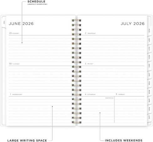 2026-2027 بلو سكاي سموك فروستيد 5 × 8 مخطط أكاديمي أسبوعي وشهري، غطاء بلاستيكي (133682-A27) in Kuwait