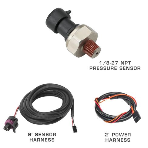 مجموعة قياس ضغط الوقود GlowShift 2-5/8 بوصة Racing 100 PSI - تتضمن مستشعرًا إلكترونيًا - قرص أسود - إضاءة خلفية LED بيضاء - لسيارات السباق - 65 مم in Kuwait
