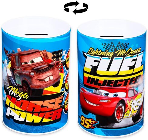 حزمة بنك العملات المعدنية من ديزني كارز للأطفال - تتضمن 3 علب تخزين فريدة من نوعها من نوع Lightning McQueen مقاس 6 بوصات بالإضافة إلى ملصقات، المزيد | بنك أموال سيارات ديزني in Kuwait