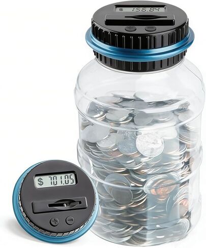 Large Piggy Bank,Digital Coin Counting Bank with LCD Display,1.8L Large Capacity Piggy Bank, Auto-Savings Jar for Adults in Kuwait