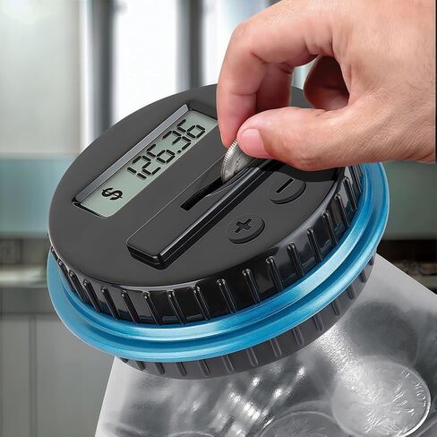 Large Piggy Bank,Digital Coin Counting Bank with LCD Display,1.8L Large Capacity Piggy Bank, Auto-Savings Jar for Adults in Kuwait