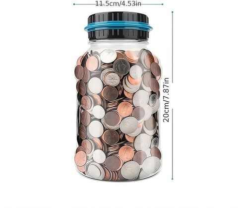 Large Piggy Bank,Digital Coin Counting Bank with LCD Display,1.8L Large Capacity Piggy Bank, Auto-Savings Jar for Adults in Kuwait