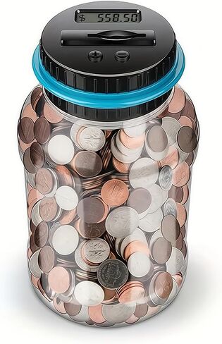 Large Piggy Bank,Digital Coin Counting Bank with LCD Display,1.8L Large Capacity Piggy Bank, Auto-Savings Jar for Adults in Kuwait
