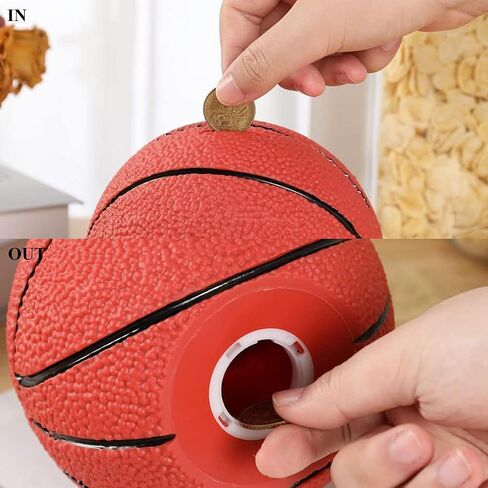 LANKIN Basketball Piggy Bank for Kids Shatterproof Money Bank for Boys and Girls Unbreakable PVC Coin Bank for Children Room Decor Birthday (Small Size) in Saudi Arabia