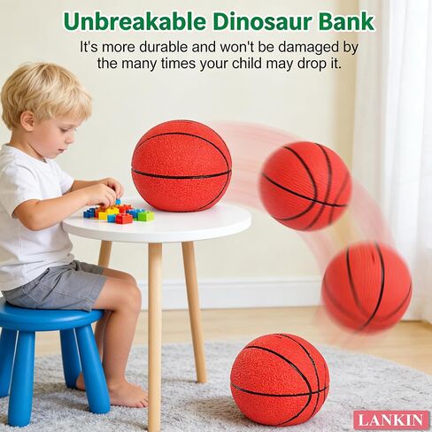 LANKIN Basketball Piggy Bank for Kids Shatterproof Money Bank for Boys and Girls Unbreakable PVC Coin Bank for Children Room Decor Birthday (Small Size) in Saudi Arabia