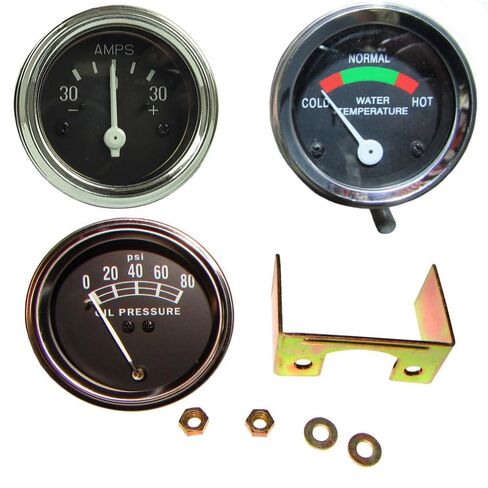 Oil Pressure, Ammeter, and Water Temp Gauge Set for David Brown Replaces K11638 in Kuwait