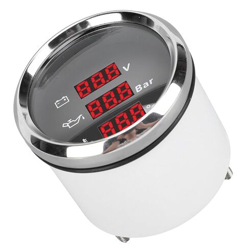 Jeffergarden Digital Oil Pressure Water Temp Gauge, 316L Stainless Steel, IP67 for Boat Yacht Motorcycle Truck (Black Dial Silver Bezel) in Saudi Arabia