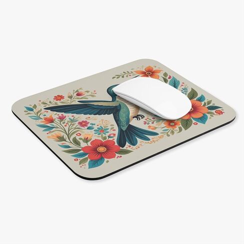 The Nerdy Birder Hummingbird in Bloom Mouse Pad Natural in Saudi Arabia