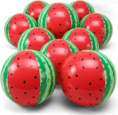 12 Pack 12'' Watermelon Beach Balls Bulk Inflatable Beach Ball Swimming Pool Toys for Summer Games Hawaiian Luau Tropical Theme Birthday Party Supplies Favors Decorations in Kuwait
