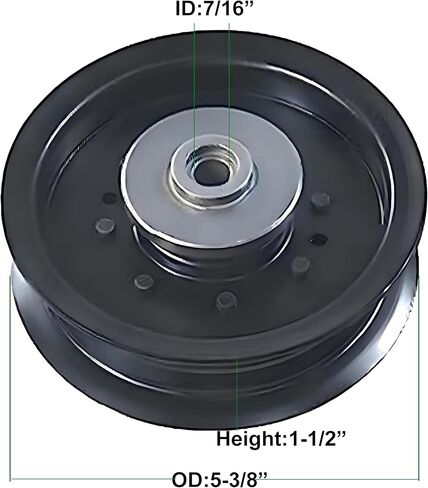 532196104 Idler Pulley Compatible for Craftsman/Hus qvarna/Pou LAN - Flat Idler Pulley 196104 197380 532197380, Fits 42" 46" 48" 54" Deck, Replaces AYP 197379 & OEM 532196106 in Saudi Arabia