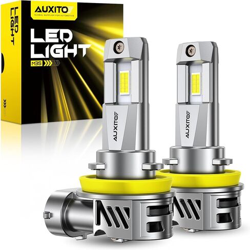 AUXITO H11 H9 H8 Light Bulbs, 50000LM 6500K Cool White, Plug and Play CANbus Ready No Flicker, Pack of 2 in Kuwait