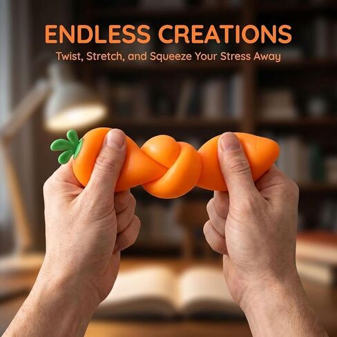Carrot Squishy, Slow Rising Stress Relief, 2026 New Realistic Carrot Shaped Squeezes Balls, Soft Cute Fruit Anxiety Relief Dough Decompression Gift in Saudi Arabia