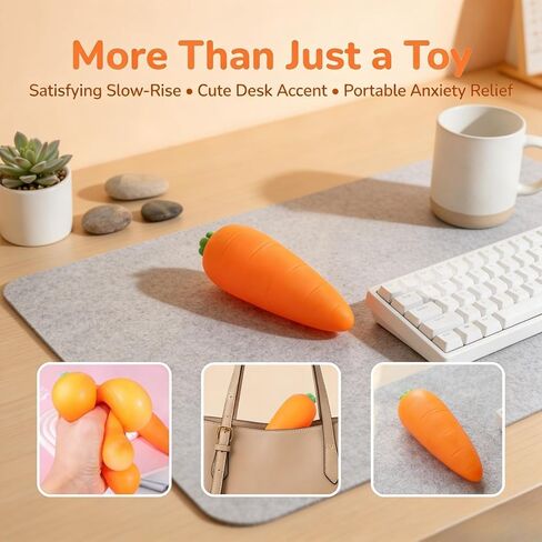 Carrot Squishy, Slow Rising Stress Relief, 2026 New Realistic Carrot Shaped Squeezes Balls, Soft Cute Fruit Anxiety Relief Dough Decompression Gift in Saudi Arabia