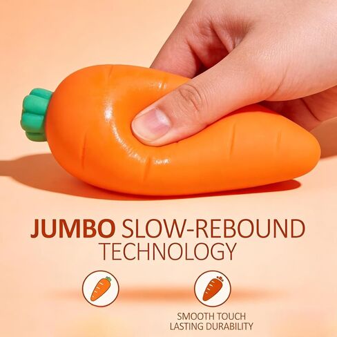 Carrot Squishy, Slow Rising Stress Relief, 2026 New Realistic Carrot Shaped Squeezes Balls, Soft Cute Fruit Anxiety Relief Dough Decompression Gift in Saudi Arabia