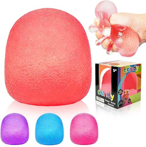 Sugar Squishy Fidget Toys Stress Balls for Kids Adults, Sensory Slow Rise Squeeze Ball, Candy Stretchy Squeeze Stress Relief Balls for Anxiety Stress Relief,Birthday, Party Favors Gifts (Blue) in Saudi Arabia