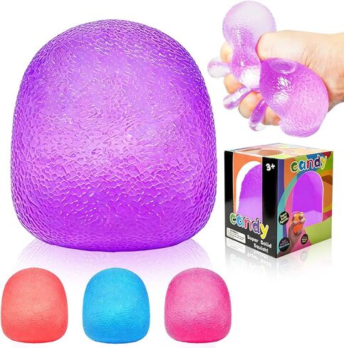 Sugar Squishy Fidget Toys Stress Balls for Kids Adults, Sensory Slow Rise Squeeze Ball, Candy Stretchy Squeeze Stress Relief Balls for Anxiety Stress Relief,Birthday, Party Favors Gifts (Blue) in Saudi Arabia