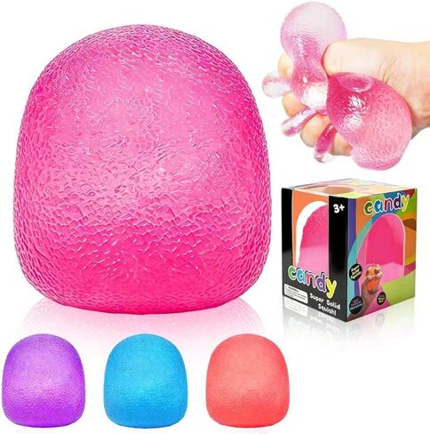 Sugar Squishy Fidget Toys Stress Balls for Kids Adults, Sensory Slow Rise Squeeze Ball, Candy Stretchy Squeeze Stress Relief Balls for Anxiety Stress Relief,Birthday, Party Favors Gifts (Blue) in Saudi Arabia