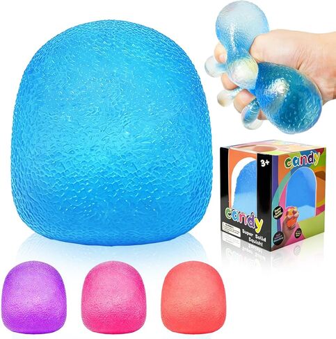 Sugar Squishy Fidget Toys Stress Balls for Kids Adults, Sensory Slow Rise Squeeze Ball, Candy Stretchy Squeeze Stress Relief Balls for Anxiety Stress Relief,Birthday, Party Favors Gifts (Blue) in Saudi Arabia