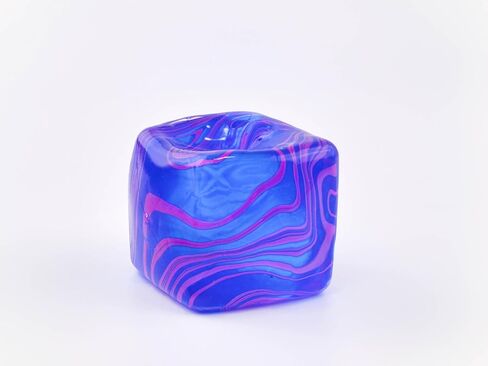 Swirl Maltose Squishy Stress Relief Toys, Marble Squeeze Ice Cube Fidget Toys, Slow Rising Sensory Stress Balls for Anxiety Relief, Durable TPR Calm Down Toys (1Pcs, BluePink, 1.97inch) in Saudi Arabia