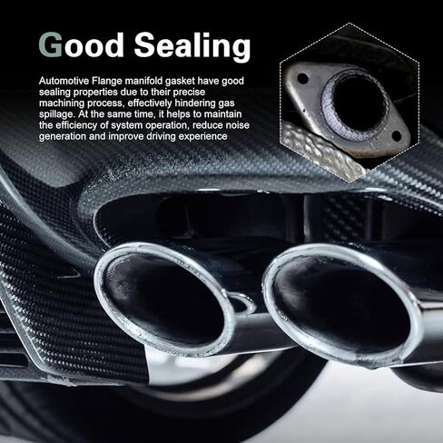2PCS Exhaust Manifold Gasket, 2.36inch Sealed Exhaust Manifold Gasket, Exhaust Donut Gasket Flange Seal, Universal Replacement for Preventing Leaks Between Exhaust Pipe and Manifold(60MM) in Kuwait