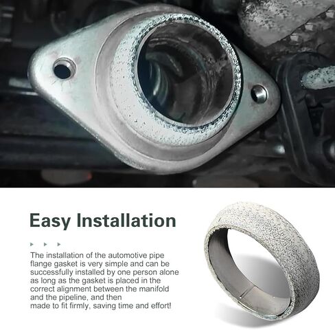 2PCS Exhaust Manifold Gasket, 2.36inch Sealed Exhaust Manifold Gasket, Exhaust Donut Gasket Flange Seal, Universal Replacement for Preventing Leaks Between Exhaust Pipe and Manifold(60MM) in Kuwait