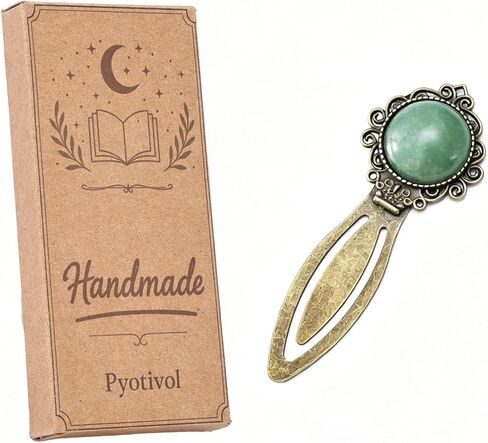 Vintage Rose Quartz Bookmark with Natural Crystal Stone - Fantasy Brass Metal Bookmarks for Reading Women, Men, Book Lovers, Girls and Teachers Book Marks(Rose Quartz) in Saudi Arabia