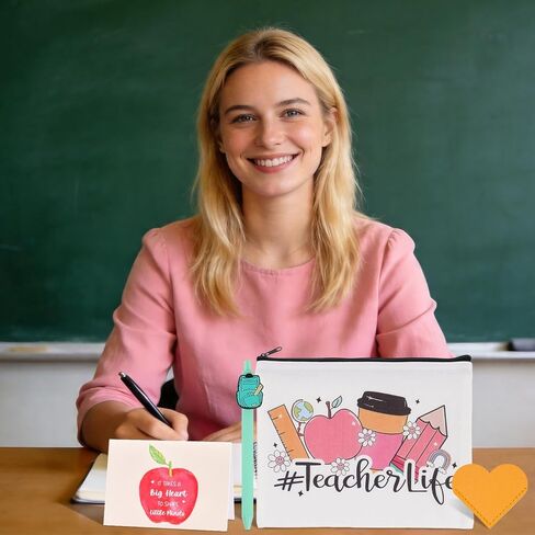 30Pcs Teacher Appreciation Gifts In Bulk With Makeup Bag Pen 50Pcs Stickers Sticky Notes Greeting Card Teacher Appreciation Gifts, Best End Of Year Teachers Gift For Women, Thank You Teachers Supplies in Kuwait