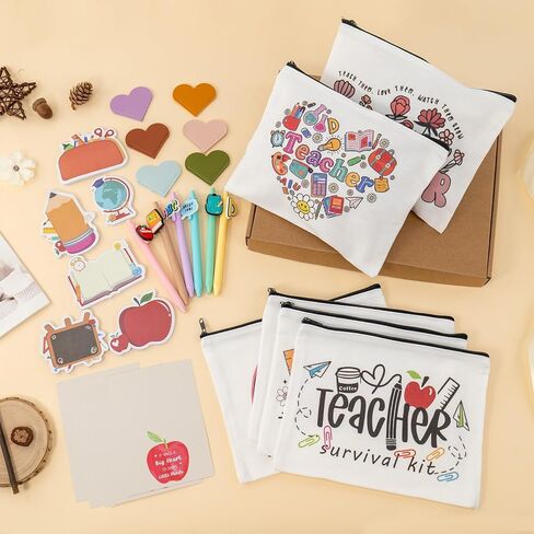30Pcs Teacher Appreciation Gifts In Bulk With Makeup Bag Pen 50Pcs Stickers Sticky Notes Greeting Card Teacher Appreciation Gifts, Best End Of Year Teachers Gift For Women, Thank You Teachers Supplies in Kuwait