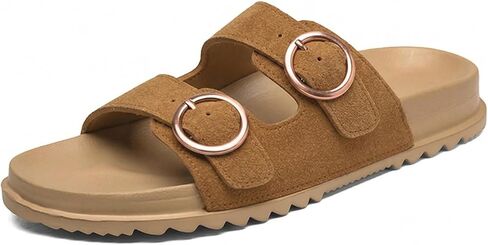 Unisex Cork Footbed Slide Sandal, Arch Support Summer Outdoor Sandals with Adjustable Buckle for Women and Men in Saudi Arabia