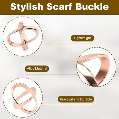 9 Pcs X Shape Scarf Ring Clips, Stylish Scarf Buckle & Slide for Women, Shiny Zinc Alloy Scarves Clips and Clasps for Women Shawl Neckerchief Clothing Decoration (3 Colors, 3 Sizes) in Kuwait