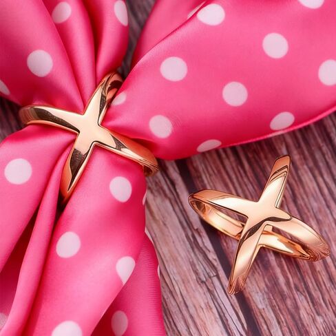 9 Pcs X Shape Scarf Ring Clips, Stylish Scarf Buckle & Slide for Women, Shiny Zinc Alloy Scarves Clips and Clasps for Women Shawl Neckerchief Clothing Decoration (3 Colors, 3 Sizes) in Kuwait