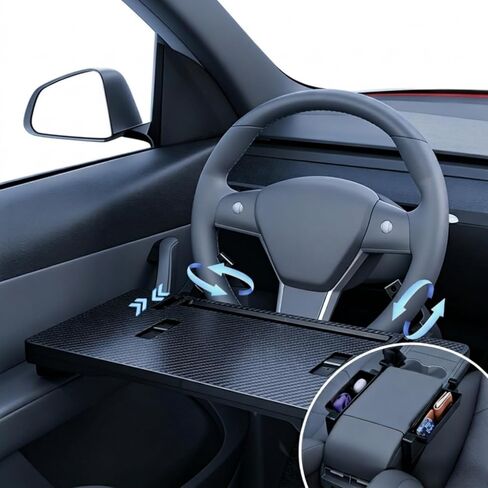 2 in 1 Steering Wheel Tray Table & Seat Gap Filler Organizer,Table for Eating in Car, Universal Fit for Most Cars, Car Tray for Working & Eating in Saudi Arabia