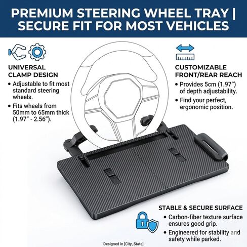 2 in 1 Steering Wheel Tray Table & Seat Gap Filler Organizer,Table for Eating in Car, Universal Fit for Most Cars, Car Tray for Working & Eating in Saudi Arabia
