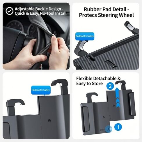 2 in 1 Steering Wheel Tray Table & Seat Gap Filler Organizer,Table for Eating in Car, Universal Fit for Most Cars, Car Tray for Working & Eating in Saudi Arabia