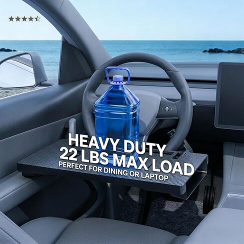 2 in 1 Steering Wheel Tray Table & Seat Gap Filler Organizer,Table for Eating in Car, Universal Fit for Most Cars, Car Tray for Working & Eating in Saudi Arabia