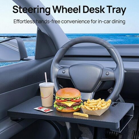 2 in 1 Steering Wheel Tray Table & Seat Gap Filler Organizer,Table for Eating in Car, Universal Fit for Most Cars, Car Tray for Working & Eating in Saudi Arabia