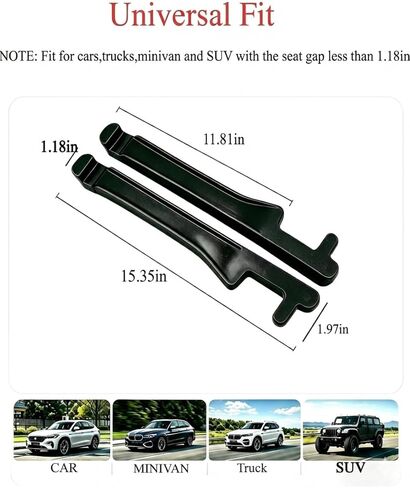 Car Seat Gap Filler with Hook, Seat Gap Filler Organizer Universal Fit Crevice Blocker Plug to Fill Gap Between Seat and Console Stop Things from Dropping 2 Pack in Saudi Arabia