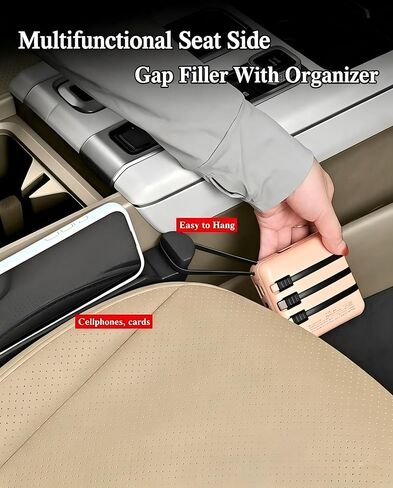 Car Seat Gap Filler with Hook, Seat Gap Filler Organizer Universal Fit Crevice Blocker Plug to Fill Gap Between Seat and Console Stop Things from Dropping 2 Pack in Saudi Arabia