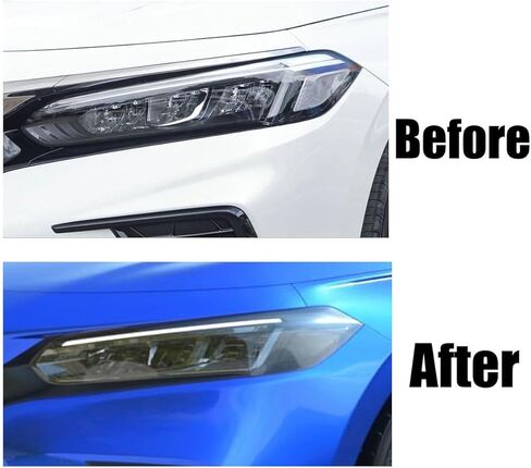 Headlight Side Marker Front Precut Smoke Vinyl Tint Overlays Compatible with Honda Civic Sedan Hatchback EX LX Si Sport Hybrid 2022 2023 2024 2025 in Kuwait